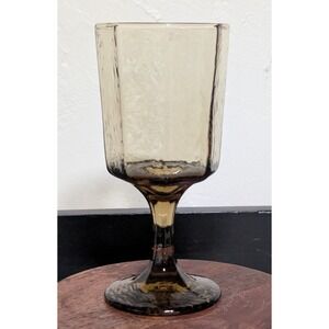 Libbey Facets Water Goblets Tawny Brown 12 Ounce Set of Four